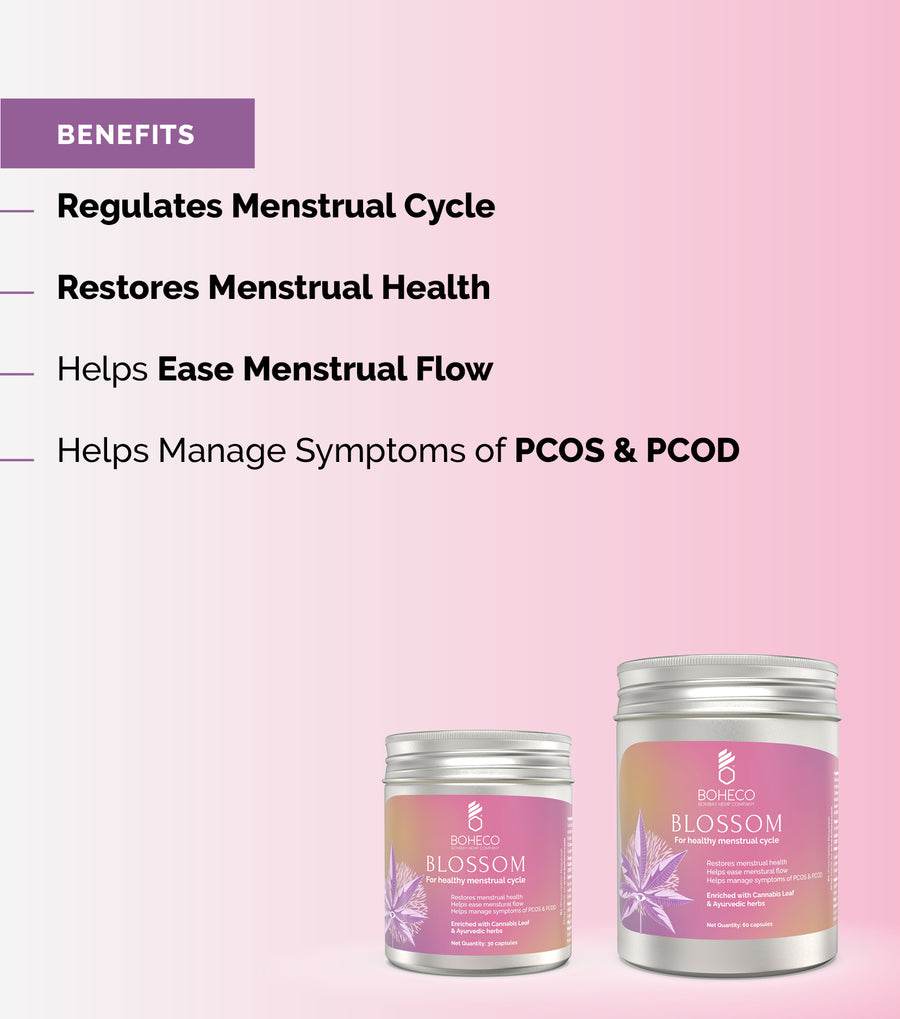 BLOSSOM Capsules Benefits - Regulates Menstrual Cycle, Restores Menstrual Health, Helps Ease Menstrual Flow 